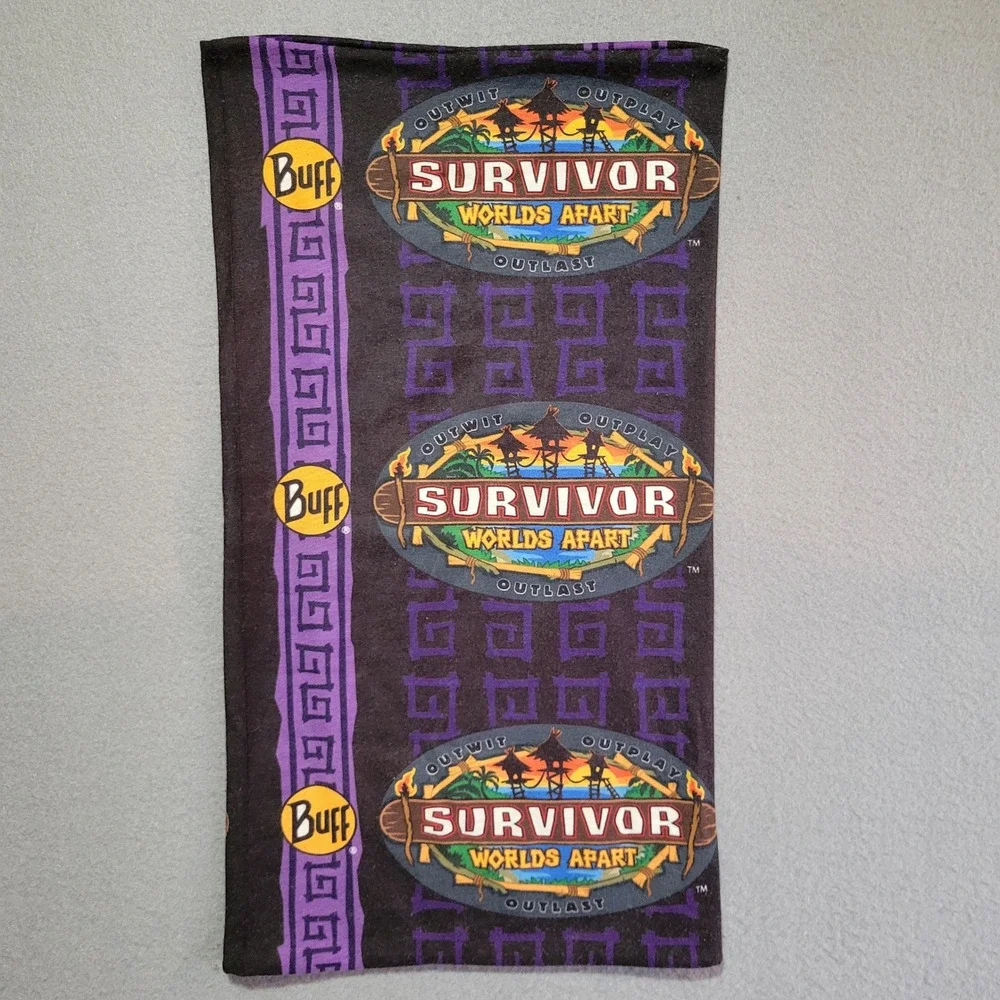 Buff Survivor Worlds Apart Merica Tribe Purple Neck Gaiter Headwear CBS TV Show